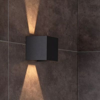 Čierne up down nástenné svietidlo moderné, Axi, 6 W, LED 2700 K, IP54