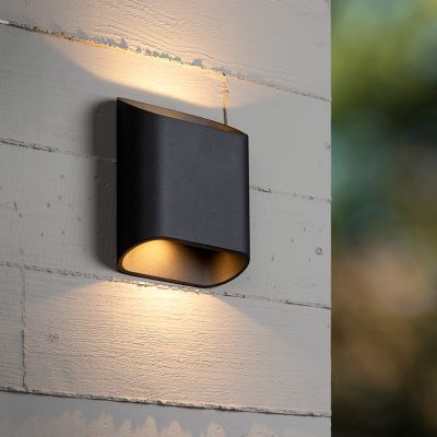 Čierne up down nástenné svietidlo moderné, Atila, 5 W, LED 2700 K, IP65