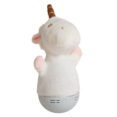 Biela stolná lampa do detskej izby moderná, Dolly, 3 W, LED RGB, s vypínačom