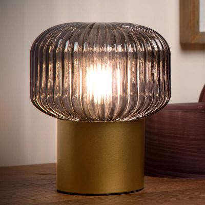 Zlatá stolová lampa retro, Jany, s vypínačom