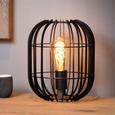 Čierna stolová lampa moderná, Reda, s vypínačom