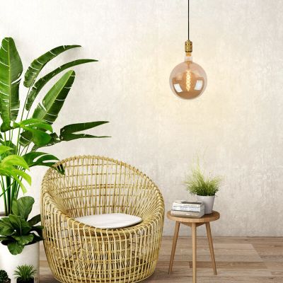 Zlaté visiace svietidlo bez tienidla klasické, Jova