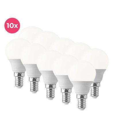Balenie 10 ks Lasco E14 LED guľôčkových žiaroviek, teplá biela, 3W