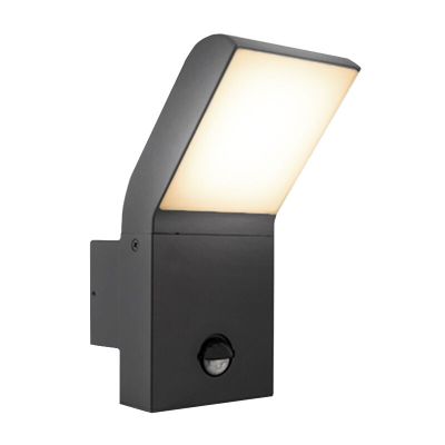 Antracité vonkajšie nástenné svietidlo so senzorom pohybu moderné, Andor, 12 W, LED 4000 K, IP54