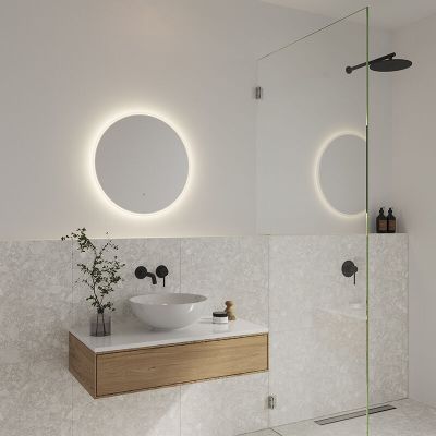 Sivé zrkadlo so svetlom moderné, Dovina, 20 W, LED 4000 K, IP44, s vypínačom