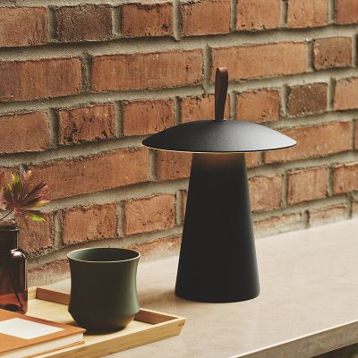 Čierna nabíjateľná stolová lampa moderná, Ara, 2 W, LED 3000 K, IP54, s vypínačom