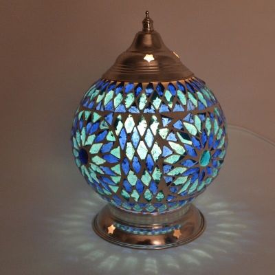 Východná stolová lampa modrá, Sabri