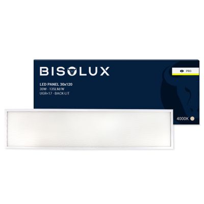 120x30 cm LED panel - 135 lm/W - UGR<17 - 4000K - Podsvietený