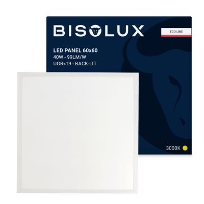 LED panel 60x60 - 40W - 3000K - UGR<19 - podsvietený