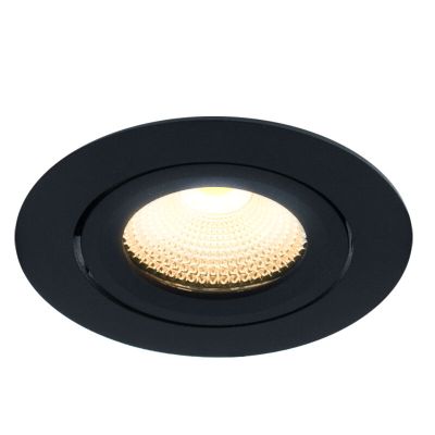 Čierne podhľadové svietidlo hliníkové, Wimke, 5 W, LED 2700 K, IP44