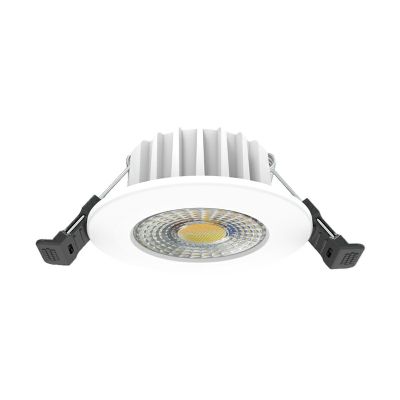 Biele hliníkové zapustené svietidlo, Hobie, 6W, biely vypínač LED, IP65
