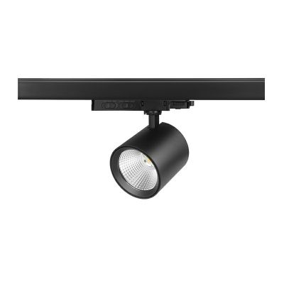 Čierne trojfázové hliníkové bodové svietidlo Jeska, 10W/20W/30W, biely LED spínač