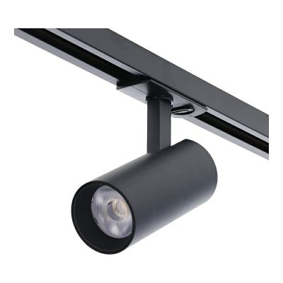 Čierne 1-fázové hliníkové bodové svietidlo, Enno, 10W, biely LED spínač