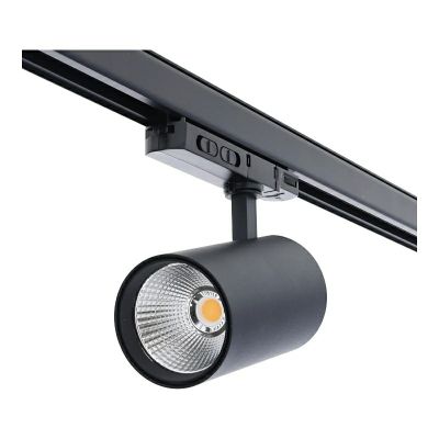 Čierne trojfázové hliníkové bodové svietidlo Rozina, 10W/20W/30W, biely LED spínač