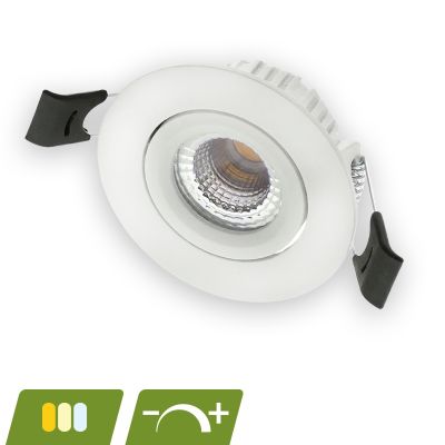 Biele hliníkové zapustené svietidlo, Phyllis, 5W, biely vypínač LED, IP65