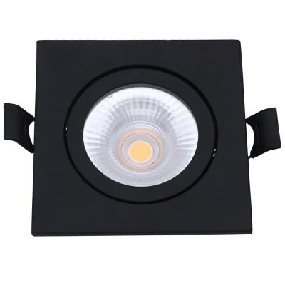 Čierne hliníkové zapustené svietidlo, Loura, 6W, biely LED spínač, IP65