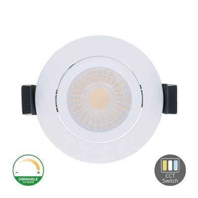 Biele hliníkové zapustené svietidlo, Maite, 7W, biely LED vypínač, IP65