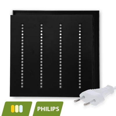 Čierny LED panel Louvre 60x60 - 30W - biely vypínač - UGR <16