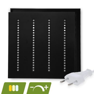 Čierny LED panel Louvre 60x60 - 30W - biely vypínač - stmievateľný - UGR <16