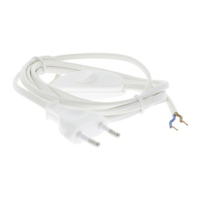 Prepojovací kábel Q-Link max. 1200 W 2 x 0,75 mm. 1,8 m biely s vypínačom