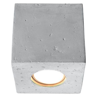 Betónové prisadené stropné svietidlo sivé, Andro