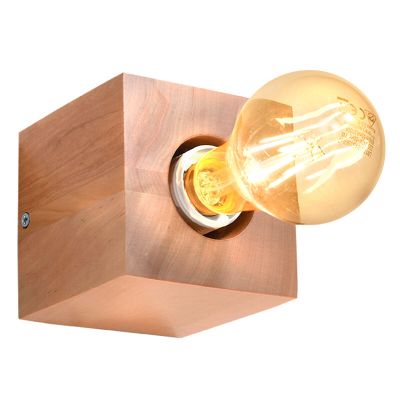 Drevené nástenné bodové svietidlo hnedé, Anniko