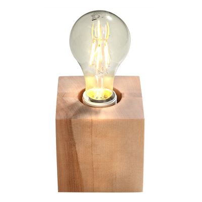 Drevená stolová lampa bez tienidla hnedá, Anniko