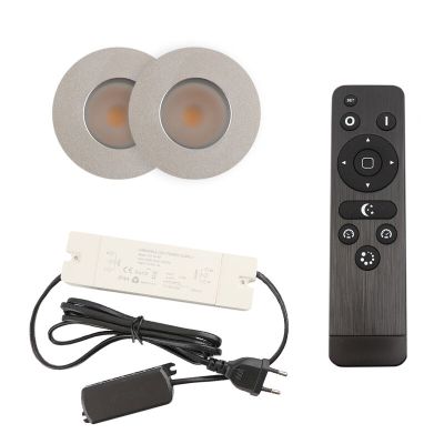 Hliníkové podhľadové svietidlo do altánku chrómové, Dico, 3 W, LED 2700 K, IP65, s diaľkovým ovládačom