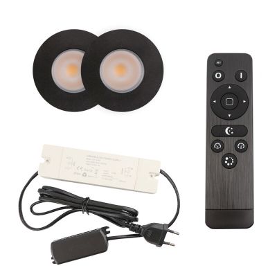 Hliníkové podhľadové svietidlo do altánku čierne, Dico, 3 W, LED 2700 K, IP65, s diaľkovým ovládačom