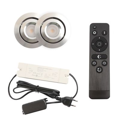 Hliníkové podhľadové svietidlo do altánku chrómové, Rona, 3 W, LED 2700 K, IP44, s diaľkovým ovládačom