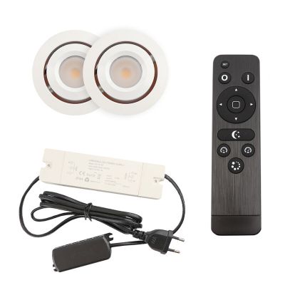 Hliníkové podhľadové svietidlo do altánku biele, Rona, 3 W, LED 2700 K, IP44, s diaľkovým ovládačom