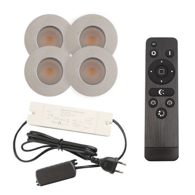 Hliníkové podhľadové svietidlo do altánku chrómové, Dico, 3 W, LED 2700 K, IP65, s diaľkovým ovládačom