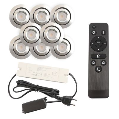 Hliníkové podhľadové svietidlo do altánku chrómové, Rona, 3 W, LED 2700 K, IP44, s diaľkovým ovládačom