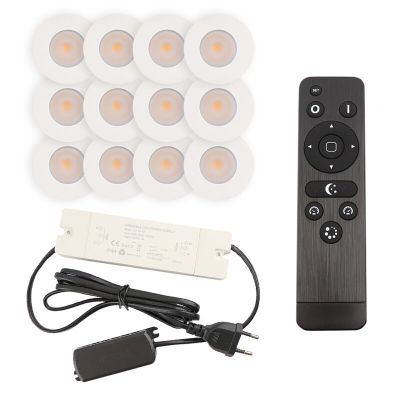 Hliníkové podhľadové svietidlo do altánku biele, Dico, 3 W, LED 2700 K, IP65, s diaľkovým ovládačom