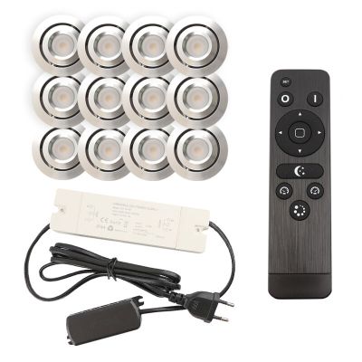 Hliníkové podhľadové svietidlo do altánku chrómové, Rona, 3 W, LED 2700 K, IP44, s diaľkovým ovládačom