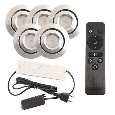 Hliníkové podhľadové svietidlo do altánku chrómové, Rona, 3 W, LED 2700 K, IP44, s diaľkovým ovládačom