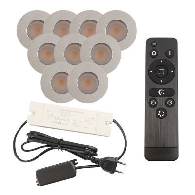 Hliníkové podhľadové svietidlo do altánku chrómové, Dico, 3 W, LED 2700 K, IP65, s diaľkovým ovládačom
