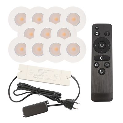 Hliníkové podhľadové svietidlo do altánku biele, Dico, 3 W, LED 2700 K, IP65, s diaľkovým ovládačom
