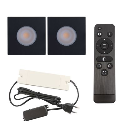 Hliníkové podhľadové svietidlo do altánku čierne, Dico, 6 W, LED 2700 K, IP65, s diaľkovým ovládačom