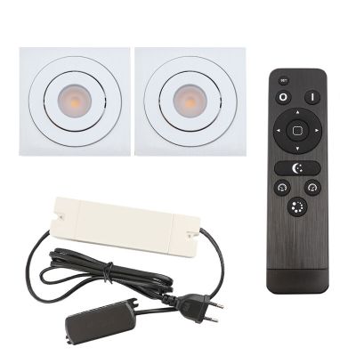 Hliníkové podhľadové svietidlo do altánku biele, Rona, 6 W, LED 2700 K, IP44, s diaľkovým ovládačom