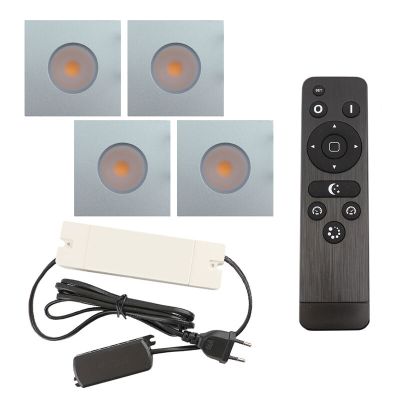 Hliníkové podhľadové svietidlo do altánku chrómové, Dico, 12 W, LED 2700 K, IP65, s diaľkovým ovládačom