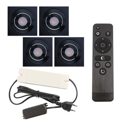 Hliníkové podhľadové svietidlo do altánku čierne, Rona, 12 W, LED 2700 K, IP44, s diaľkovým ovládačom