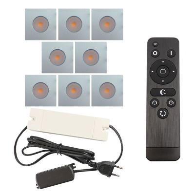 Hliníkové podhľadové svietidlo do altánku chrómové, Dico, 24 W, LED 2700 K, IP65, s diaľkovým ovládačom