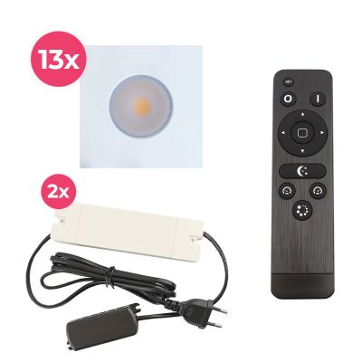 Hliníkové podhľadové svietidlo do altánku biele, Dico, 39 W, LED 2700 K, IP65, s diaľkovým ovládačom