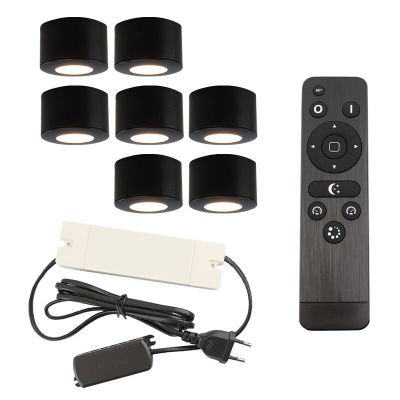 Hliníkové prisadené stropné svietidlo do altánku čierne, Vasso, 21 W, LED 2700 K, IP44, s diaľkovým ovládačom