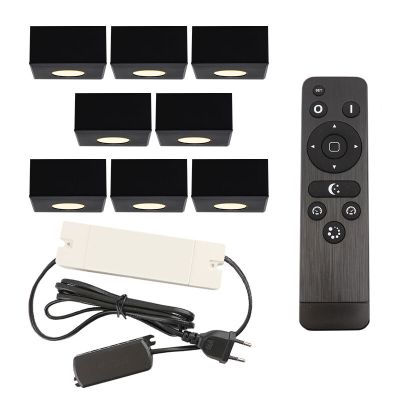 Hliníkové prisadené stropné svietidlo do altánku čierne, Fredo, 24 W, LED 2700 K, IP44, s diaľkovým ovládačom