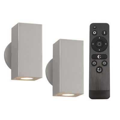 Hliníkové up down nástenné svietidlo strieborné, Rudy, 6 W, LED 2700 K, IP44, s diaľkovým ovládačom