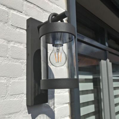 Antracité vonkajšie nástenné svietidlo so súmrakovým spínačom rustikálne, Sambesi, IP44