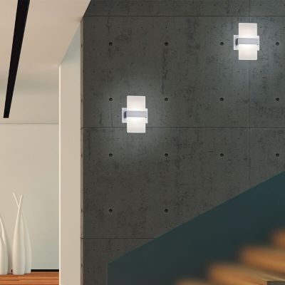 Sivé up down nástenné svietidlo moderné, Leontien, 4,3 W, LED 3000 K, s vypínačom