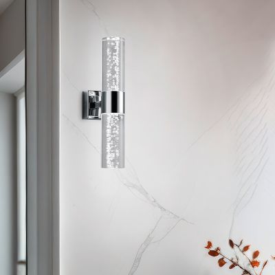 Chrómové up down nástenné svietidlo dizajnové, Delfina, 3,2 W, LED 3000 K, IP44